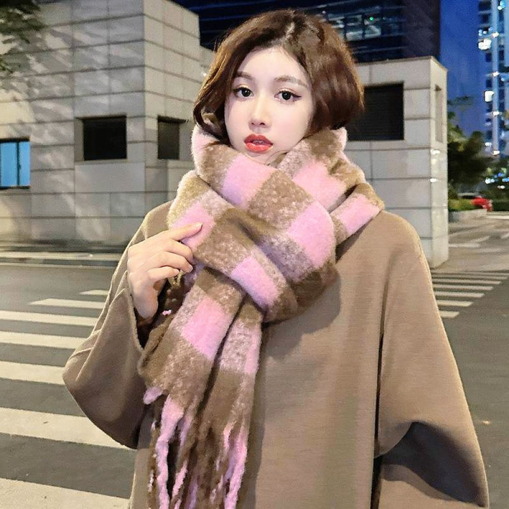 Cozy Winter Scarf Knitted Plai - Cycling Commute Essentials 评论和价格
